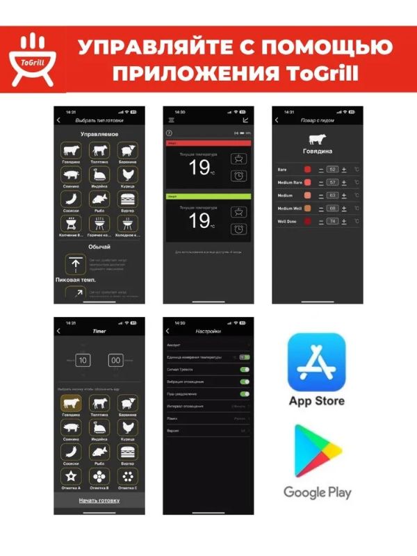 Термометр для гриля  bluetooth Cook Technic - WR01