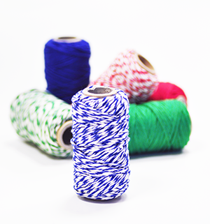 Шпагат х/б бело-синий, 50м катушка